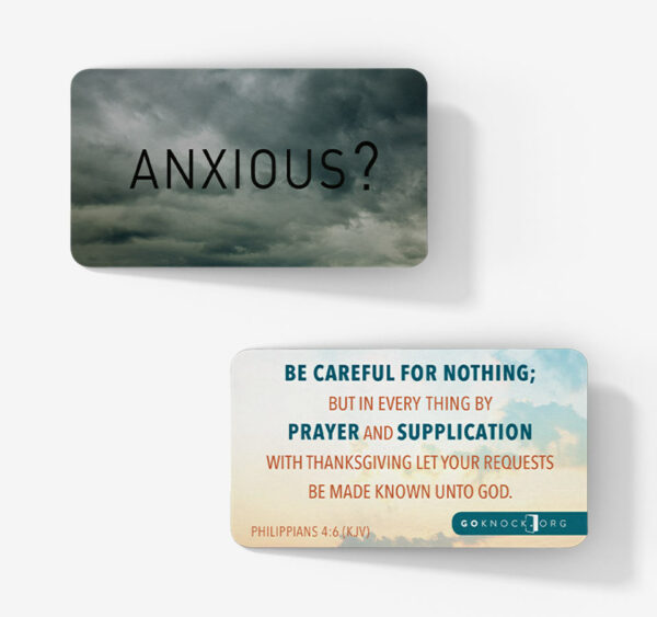 "Front and bac of anxious card"
