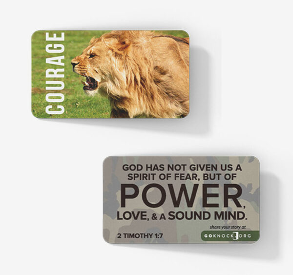 "Front and back of courage card"