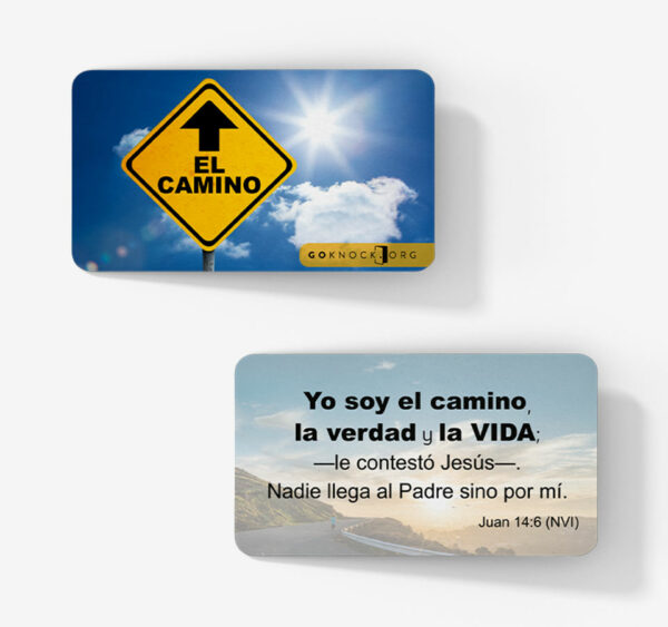 "Front and back of El Camino card"