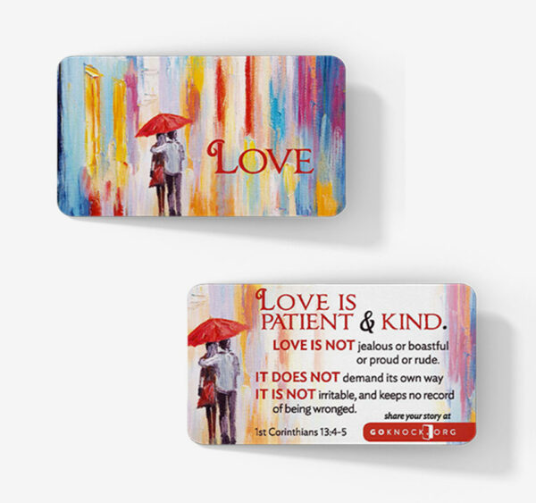 "Front and back of love card"