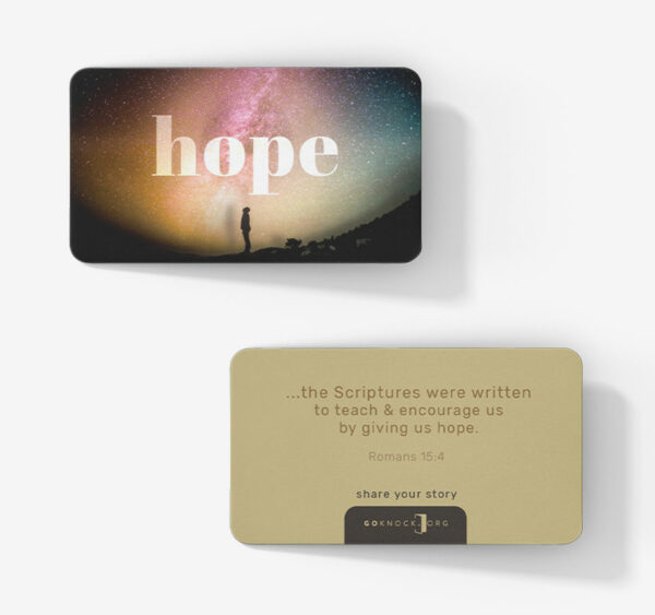 "Front and back of hope card"