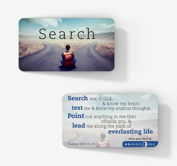 "Front and back of search card"